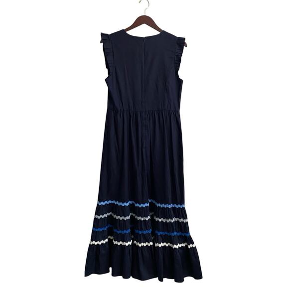 NWT Anthropologie Sachin Babi Rosa Dress Women’s 10 Cotton Maxi Blue Polka Dot - Picture 9 of 10